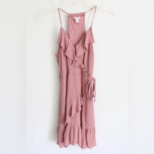 5/$25 NWT Mossimo Pink Ruffle Wrap Dress | medium